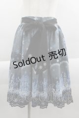 axes femme POETIQUE / 刺繍入り雪柄ミドルスカート  ネイビー I-25-03-23-086-AX-SK-HD-ZI