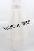 axes femme NOSTALGIE / ドットチュール裾フリルスカート  アイボリー I-25-03-23-087-AX-SK-HD-ZI