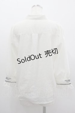 画像2: axes femme / バラ刺繍ヨーク切替七分袖ブラウス  アイボリー I-25-03-23-009-AX-BL-HD-ZI