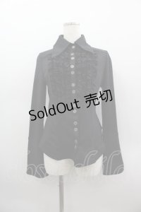 Ozz Croce / レースデザイン切り替えシャツ  黒 I-25-03-23-012-OO-BL-HD-ZI