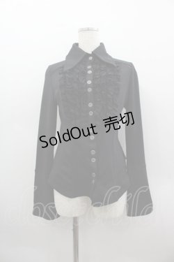 画像1: Ozz Croce / レースデザイン切り替えシャツ  黒 I-25-03-23-012-OO-BL-HD-ZI