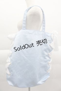 画像2: Maison de FLEUR / レースアップリボントートバッグ  サックスＸ白 I-25-03-23-112-LO-BG-HD-ZI