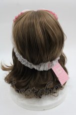画像2: 【SALE】Shirley Temple / レースリボンヘアバンド 52-56CM ピンクＸ白 I-25-03-23-120-ET-AC-HD-ZT437-F002 (2)