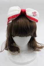 画像1: 【SALE】Shirley Temple / リボンオーガンジーヘアバンド 52-56CM 白Ｘ赤 I-25-03-23-121-ET-AC-HD-ZT437-F002 (1)