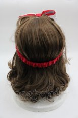 画像2: 【SALE】Shirley Temple / リボンオーガンジーヘアバンド 52-56CM 白Ｘ赤 I-25-03-23-121-ET-AC-HD-ZT437-F002 (2)