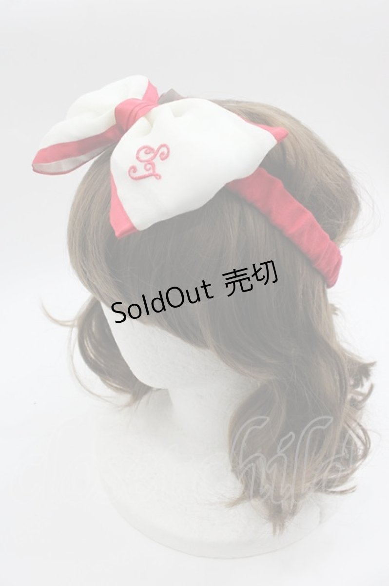 画像3: 【SALE】Shirley Temple / リボンオーガンジーヘアバンド 52-56CM 白Ｘ赤 I-25-03-23-121-ET-AC-HD-ZT437-F002 (3)