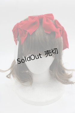 画像1: Shirley Temple / ベロアリボンヘアバンド 52-56CM 赤 I-25-03-23-122-ET-AC-HD-ZI