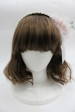 画像2: Shirley Temple / リボンファーパールカチューシャ  ピンクＸ白Ｘ黒 I-25-03-23-124-ET-AC-HD-ZT437