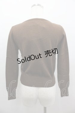 画像2: Emily Temple cute / ハートロゴ刺繍ラメニットカーディガン M ブラウン I-25-03-23-023-ET-TO-HD-ZI