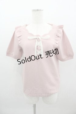 画像1: LOLITAその他(お買取対象外) / 襟ぐりスカラップ半袖トップス  ピンク I-25-03-23-029-LO-TO-HD-ZI