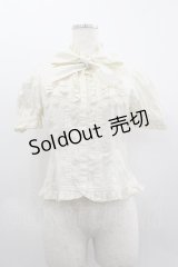 Victorian maiden / ピンタックフリル半袖ブラウス  生成り I-25-03-23-004-CL-BL-HD-ZI