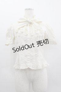 Victorian maiden / ピンタックフリル半袖ブラウス  生成り I-25-03-23-004-CL-BL-HD-ZI