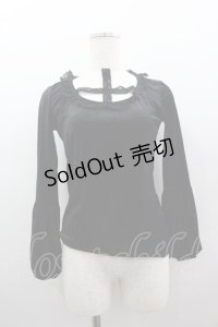 PEACE NOW / ベルベットバルーン袖トップス  黒 I-25-03-23-038-PU-TO-HD-ZI