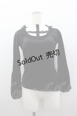 画像1: PEACE NOW / ベルベットバルーン袖トップス  黒 I-25-03-23-038-PU-TO-HD-ZI
