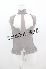 Qutie Frash / ネクタイ付きビスチェ  ブラウンＸ黒 I-25-03-23-043-QU-JA-HD-ZI