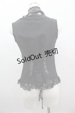 画像2: Qutie Frash / ネクタイ付きビスチェ  ブラウンＸ黒 I-25-03-23-043-QU-JA-HD-ZI