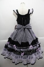 画像2: BABY,THE STARS SHINE BRIGHT / Gothic Noir Princessジャンパースカート  黒×ラベンダー I-25-03-29-049-BA-OP-HD-OS (2)