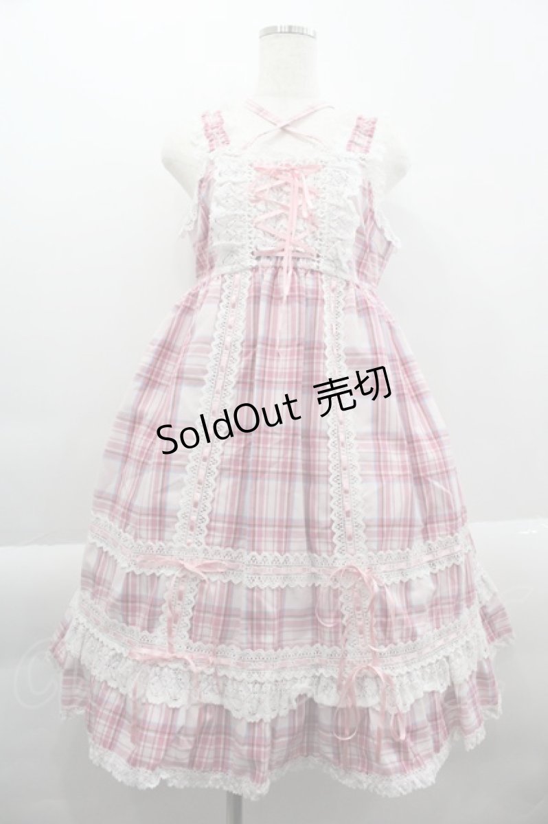 画像1: BABY,THE STARS SHINE BRIGHT /  タータンチェックベビードールジャンパースカート  ピンクチェック I-25-03-29-052-BA-OP-HD-ZI (1)
