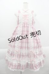 BABY,THE STARS SHINE BRIGHT /  タータンチェックベビードールジャンパースカート  ピンクチェック I-25-03-29-052-BA-OP-HD-ZI