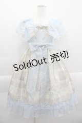 BABY,THE STARS SHINE BRIGHT / バラ雫空のMuse柄ワンピース  サックスＸゴールド I-25-03-29-056-BA-BL-HD-ZI