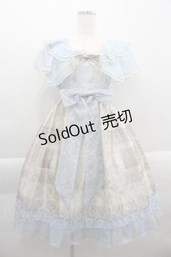 画像1: BABY,THE STARS SHINE BRIGHT / バラ雫空のMuse柄ワンピース  サックスＸゴールド I-25-03-29-056-BA-BL-HD-ZI