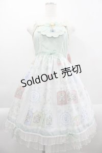 BABY,THE STARS SHINE BRIGHT / Salon de the Minette柄Creme ジャンパースカート  ミント I-25-03-29-059-BA-OP-HD-ZI