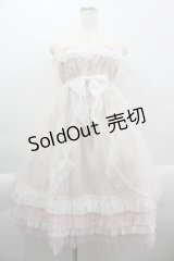 BABY,THE STARS SHINE BRIGHT / クリスマスオーナメント柄Holy Dollジャンパースカート  白Ｘピンク I-25-03-29-061-BA-OP-HD-ZI