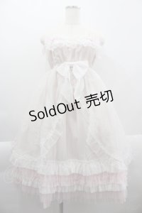 BABY,THE STARS SHINE BRIGHT / クリスマスオーナメント柄Holy Dollジャンパースカート  白Ｘピンク I-25-03-29-061-BA-OP-HD-ZI