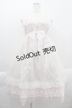 画像1: BABY,THE STARS SHINE BRIGHT / クリスマスオーナメント柄Holy Dollジャンパースカート  白Ｘピンク I-25-03-29-061-BA-OP-HD-ZI