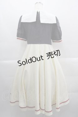 画像2: Favorite / クリアカード編 友枝中学校の長袖セーラーワンピース M アイボリーＸグレー I-25-03-29-076-LO-OP-HD-ZI