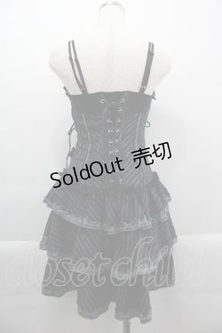 画像2: Ozz Croce / ストライプダブルZIPキャミワンピース  黒Ｘ白 I-25-03-29-078-OO-OP-HD-ZI