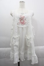 画像1: PINK HOUSE / 桜Teddy刺繍使いローンタブリエ  白 I-25-03-29-079-LO-TO-HD-ZS (1)