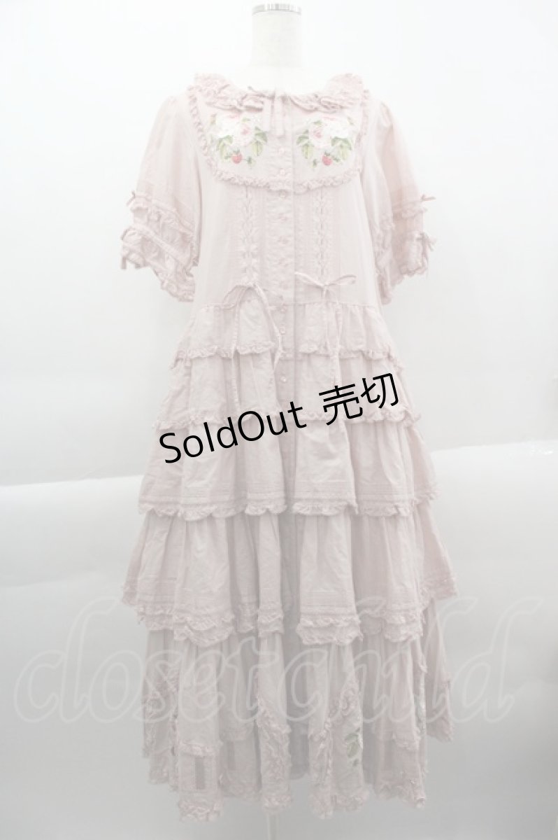画像1: PINK HOUSE / Berry Rose刺繍入りパッチワーク風ワンピース  ピンク I-25-03-29-081-LO-OP-HD-ZI (1)