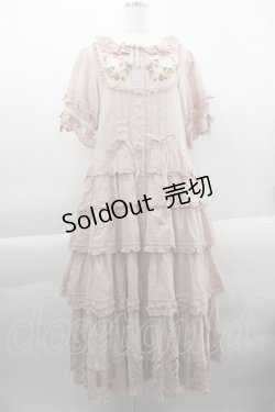 画像1: PINK HOUSE / Berry Rose刺繍入りパッチワーク風ワンピース  ピンク I-25-03-29-081-LO-OP-HD-ZI