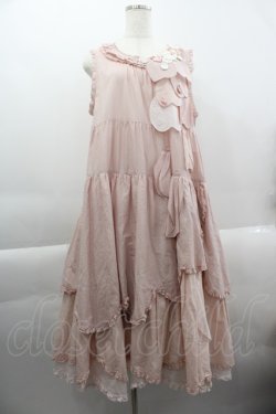 画像1: PINK HOUSE / 桜ひらり舞い散るフリルワンピース  ピンク I-25-03-29-082-LO-OP-HD-ZI
