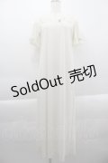 【SALE】KANEKO ISAO / 襟袖チュールレース半袖ワンピース  アイボリー I-25-03-29-088-EL-OP-HD-ZT482