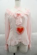 BABY,THE STARS SHINE BRIGHT / Be My Valentineシフォンレースアップブラウス  ピンク I-25-03-29-021-BA-BL-HD-OS