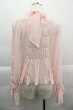 画像2: BABY,THE STARS SHINE BRIGHT / Be My Valentineシフォンレースアップブラウス  ピンク I-25-03-29-021-BA-BL-HD-OS