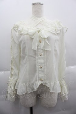 画像1: BABY,THE STARS SHINE BRIGHT / Be My Valentineシフォンレースアップブラウス  生成り I-25-03-29-003-BA-BL-HD-OS