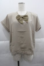 画像1: 【SALE】INGEBORG / ドットリボン半袖ブラウス  ブラウン I-25-03-29-032-LO-BL-HD-ZT064 (1)