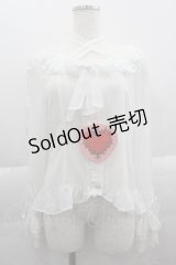 BABY,THE STARS SHINE BRIGHT / Be My Valentineシフォンレースアップブラウス  白 I-25-03-29-004-BA-BL-HD-OS