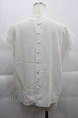 画像2: 【SALE】INGEBORG / フリルリボン半袖ブラウス  白 I-25-03-29-042-LO-BL-HD-ZT229 (2)