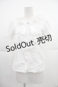 axes femme kawaii / ドット柄コットン風ブラウス M ホワイト I-25-04-04-001-AX-BL-HD-ZI