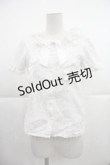 axes femme kawaii / ドット柄コットン風ブラウス M ホワイト I-25-04-04-001-AX-BL-HD-ZI