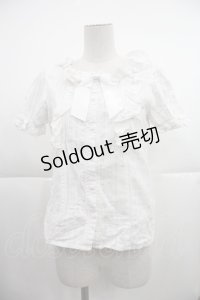 axes femme kawaii / ドット柄コットン風ブラウス M ホワイト I-25-04-04-001-AX-BL-HD-ZI