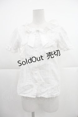 画像1: axes femme kawaii / ドット柄コットン風ブラウス M ホワイト I-25-04-04-001-AX-BL-HD-ZI