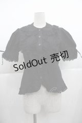 BABY,THE STARS SHINE BRIGHT /レースピンタック半袖ブラウス  黒 I-25-04-04-006-BA-BL-HD-ZI