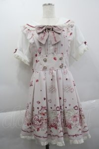 LIZ LISA / ManyHearts Afternoontea柄ワンピース  ピンクＸ白 I-25-04-04-058-LO-OP-HD-ZI