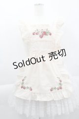 axes femme kawaii / クラシックベリー刺繍エプロン M キナリ I-25-04-04-065-AX-ZA-HD-ZI