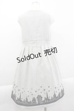 画像2: axes femme POETIQUE / 裾フロッキー夜景プリントジャンパースカート  グレーＸ黒 I-25-04-04-071-AX-OP-HD-ZI